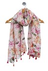 FLORAL SCARF - white pink